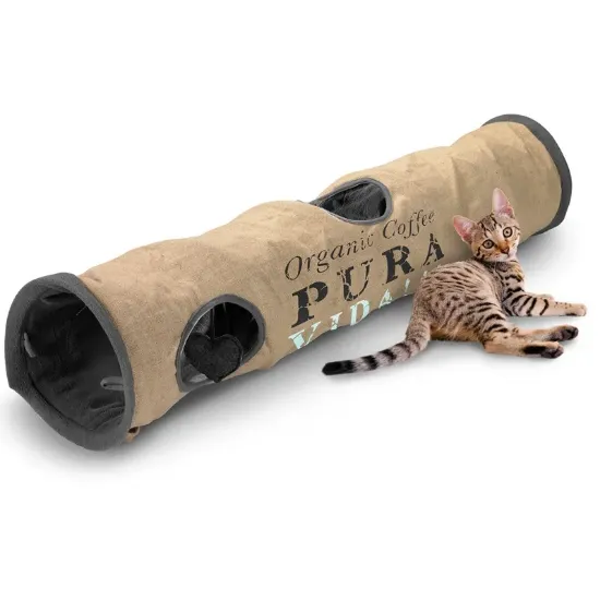 Снимка на Duvo Plus Homecollection Cat Tunnel Pura Vida Jute - Тунел за игра за котки 120x25x25см.