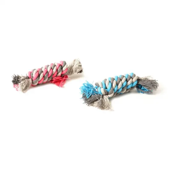 Снимка на Duvo Plus Tug Toy Rope Dummy - Кучешка играчка - въже за дърпане и дъвчене , 13 см. синя/розова