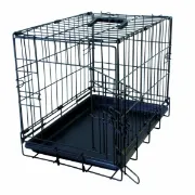 Снимка на Duvo Plus Dog Crate 1Door Plastic Tray - Сгъваема метална транспортна клетка за кучета с една врата 47x30x37 см. черна 1