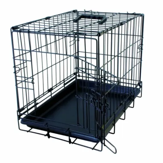 Снимка на Duvo Plus Dog Crate 1Door Plastic Tray - Сгъваема метална транспортна клетка за кучета с една врата 47x30x37 см. черна