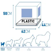 Снимка на Duvo Plus Dog Crate 2Doors Plastic Tray S - Сгъваема метална транспортна клетка за кучета с две врати 62x44x50 см. черна 2