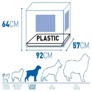 Снимка на Duvo Plus Dog Crate 2Doors Plastic Tray L - Сгъваема метална транспортна клетка за кучета с две врати 92x57x64см. черна 2