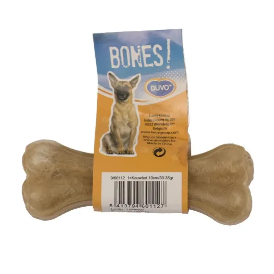 Снимка на Duvo Plus Bone Rawhide - Кучешко лакомство - кокал от телешка кожа, 6 броя х 13 см.