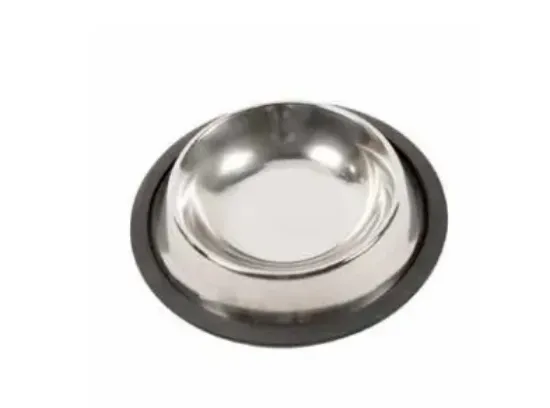 Снимка на Duvo Plus Inox Anti-Slip Feeding Bowl - Метална купа за храна и вода за малки кучета и котки ,с гума против хлъзгане155 мл. ,16 см.