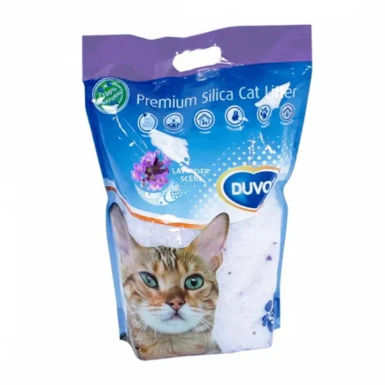 Снимка на Duvo Plus Cat litter Premium Silica Lavender - Премиум силиконова тоалетна за котки с аромат на лавандула 5л.