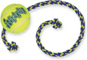 Снимка на Kong Squeaker Tennis Ball with Rope Medium - Тенис топка с въже за дърпане и дъвчене(50 см.) за кучета с пискюл 6 см. 1