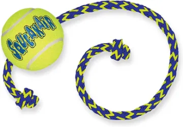 Показвай детайлите за Kong Squeaker Tennis Ball with Rope Medium - Тенис топка с въже за дърпане и дъвчене(50 см.) за кучета с пискюл 6 см. 1 - MyPetShop.bg Снимка на Kong Squeaker Tennis Ball with Rope Medium - Тенис топка с въже за дърпане и дъвчене(50 см.) за кучета с пискюл 6 см. 1