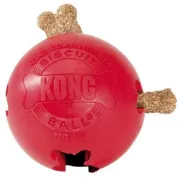 Снимка на Kong Biscuit Ball Large - Гумена издръжлива топка за кучета за игра с място за пълнене с лакомства 10 см. 1