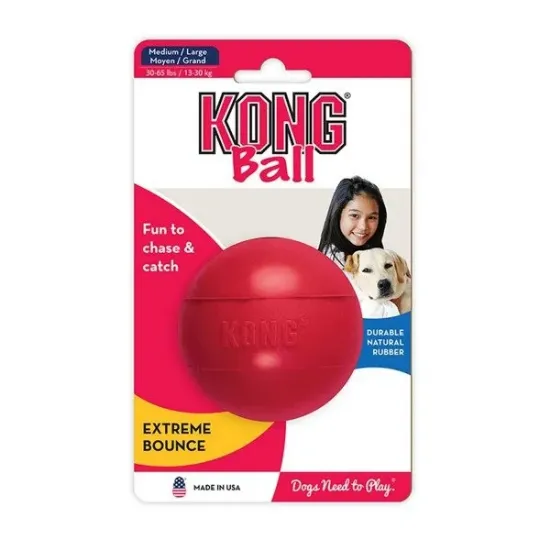 Снимка на Kong Ball Medium/ Large - Гумена топка за кучета 7 см. червена