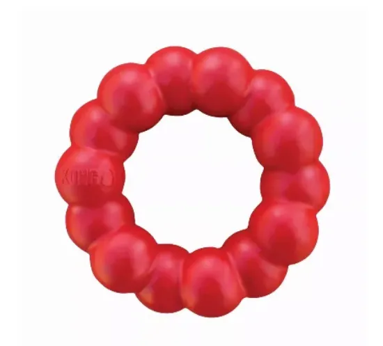 Снимка на Kong Dog Ring S/M - Кучешка играчка за дъвчене - гумен пръстен 8.5 см. червен