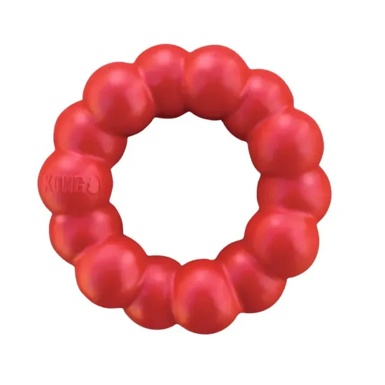 Снимка на Kong Dog Ring M/L - Кучешка играчка за дъвчене - гумен пръстен 10.5 см. червен