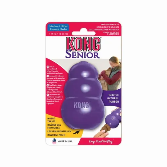 Снимка на Kong Small Senior - Забавна гумена играчка за кучета над 6г. с пространство за лакомства 7.3 см.