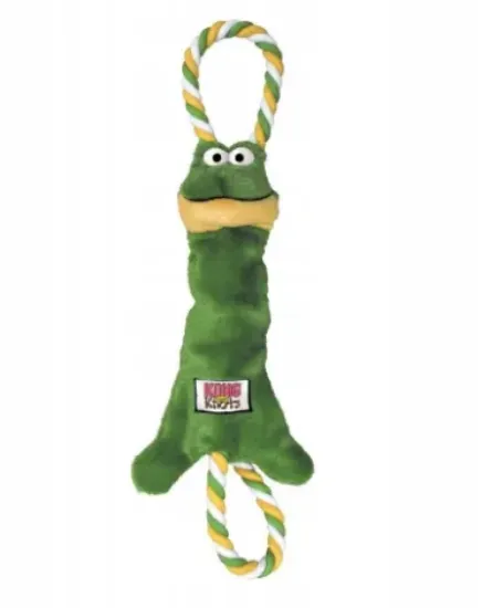 Снимка на Kong Tugger Knots Small/Medium Frog - Здрава кучешка играчка за дърпане и дъвчене - жаба с две дръжки 36 см.