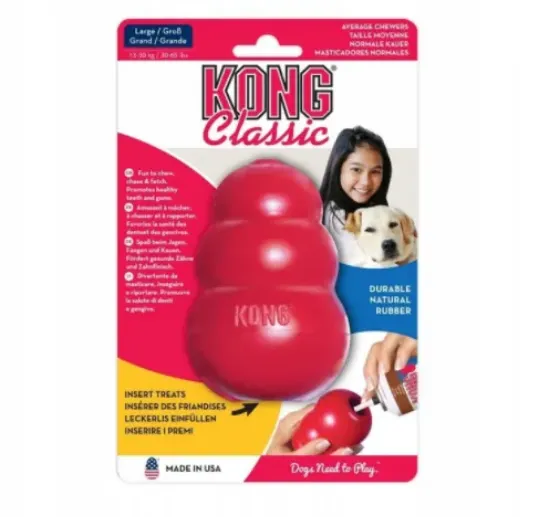 Снимка на Kong Classic Large - Кучешка играчка от каучук за дъвчене с пространство за лакомства 10 см.