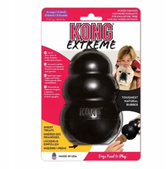 Снимка на Kong KONG Extreme King XL - Забавна гумена играчка за дъвчене и носене с дупка за лакомства,за кучета от едри породи 13 см.