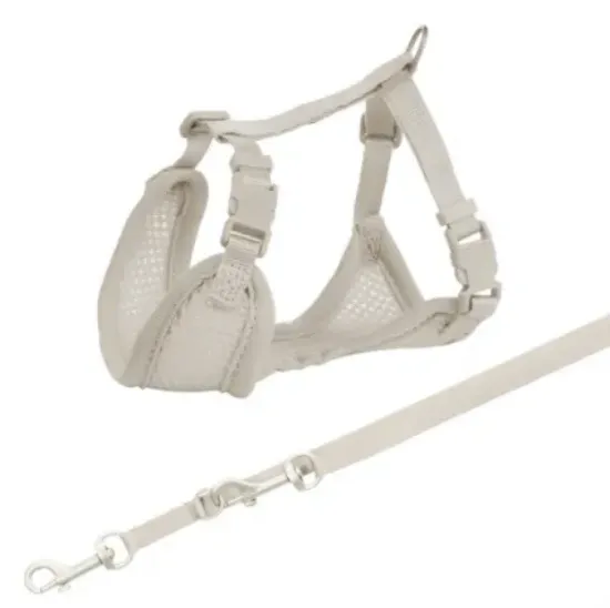 Снимка на Trixie Junior Puppy Soft Harness with Leash - Регулируем нагръдник с повод за подрастващи кучета 26-34 см,повод - 2 метра, сив