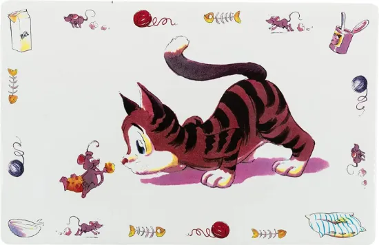 Снимка на Trixie Feeding Mat Comic - Матирана подложка за купички за котки 44 /28 см.