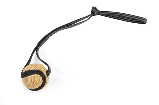 Снимка на Camon Jute ball with long handle - Кучешка играчка топка от юта с дълга дръжка