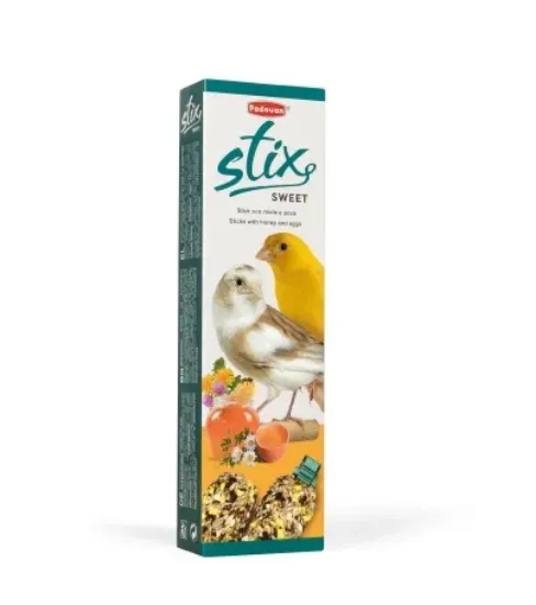Снимка на Padovan Stix sweet canarini - Допълнителна храна за канарчета ,пръчици с мед и яйце, 80 гр.