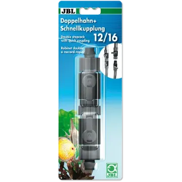 Показвай детайлите за JBL Doppelhahn+Schnellkupplung 12/16 - За свързване, изключване и включване на маркучи в аквариума Снимка на JBL Doppelhahn+Schnellkupplung 12/16 - За свързване, изключване и включване на маркучи в аквариума