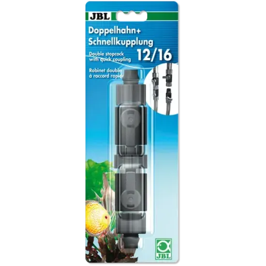Снимка на JBL Doppelhahn+Schnellkupplung 12/16 - За свързване, изключване и включване на маркучи в аквариума