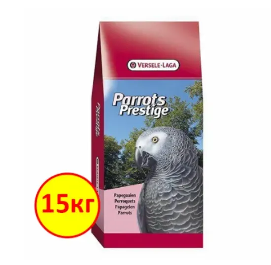 Снимка на Versele - Laga Prestige Parrot Fruit Mega - Пълноценна храна за големи папагали с екструдирани зърна и сушени плодове, 15 кг