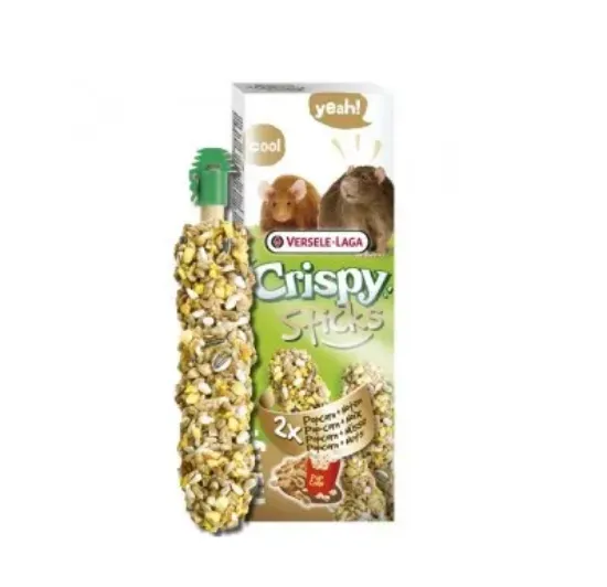 Снимка на Versele-Laga Crispy Sticks Rats-Mice Popcorn & Nuts - Крекер за хамстери, плъхове и мишки с пуканки и ядки 2бр/-110 гр.