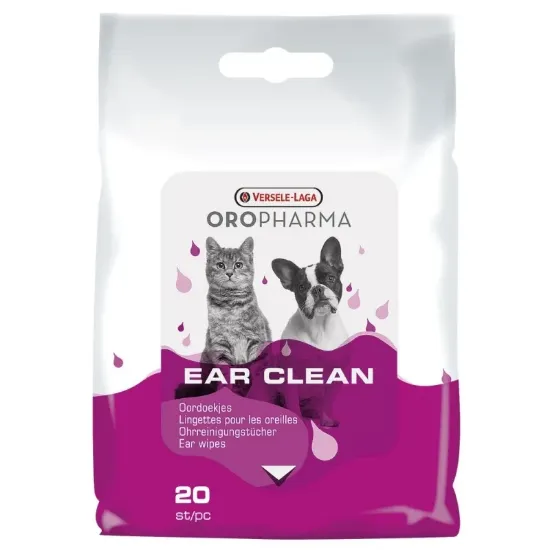 Снимка на Versele-Laga Oroph.Ear Clean CAT&DOG - Напоени с лосион кърпички за ежедневно почистване на ушите на кучето и котето 20 броя