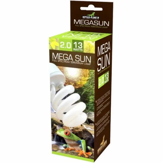 Снимка на Savannah Mega Sun lampe reptiles UVA-UVB - Спирална лампа за терариум, 2.0 - 13 W