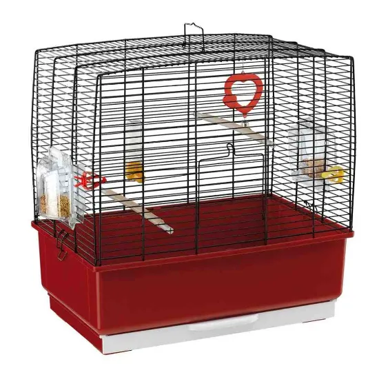 Снимка на Ferplast Cage Rekord 3 Black - Оборудвана клетка за малки птици, 49 x 30 x h 48,5 см. черна