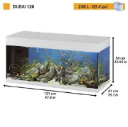 Снимка на Ferplast Dubai 120 LED White - Стилен аквариум, оборудван с филтър и осветление. 240 литра, дебелина на стъклото 8мм, бял ,121/65 см. 2