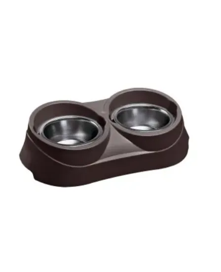 Снимка на Ferplast - DUO Feed 03 Grey - Двойна поставка с купи за храна и вода за кучета ORION KC 52 , 1.7л.