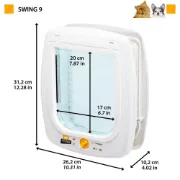 Снимка на Ferplast Swing 9 - Вратичка за вграждане за котки и кучета с магнит, 26,2 x 10,2 x h 31,2 см. бяла 2