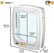 Снимка на Ferplast Swing 11 - Вратичка за вграждане за кучета и котки, 31х38,4/9.6 см. - бяла 2