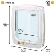 Снимка на Ferplast Swing 15 - Вратичка за вграждане за котки и кучета - 41,2 x 9,6 x h 48,2 см. бяла 2