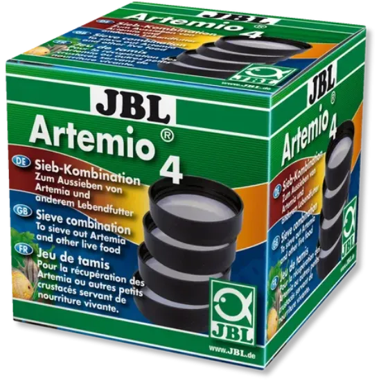 Снимка на JBL Artemio 4 - Сито 4 броя (0,15 мм, 0,30 мм, 0,60 мм. 1,0 мм), комплект от 4 части за жива храна, напр. Артемия