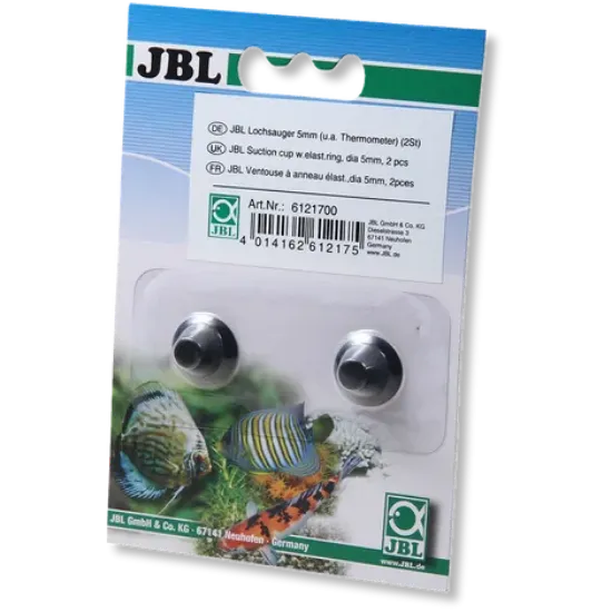 Снимка на JBL Suction cup w.elast.ring - Гумени държачи за засмукване за фиксиране на термометри в аквариуми и терариуми, 2 броя х 0.5 см.