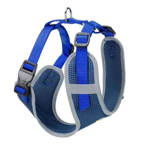 Снимка на Ferplast - Nikita Harness M - Нагръдник за кучета с подплата и отразяващи шевове, вратна обиколка 30-43 см и гръдна 38-55 см. син
