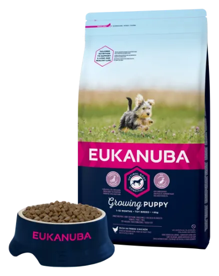 Снимка на Eukanuba Puppy Small - Пълноценна суха храна за подрастващи кучета от малки породи с пилешко месо, 2 кг.
