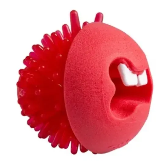 Снимка на Rogz Fred Pink - Играчка за кучета с дупка за поставяне на лакомства - 6.4 см червена