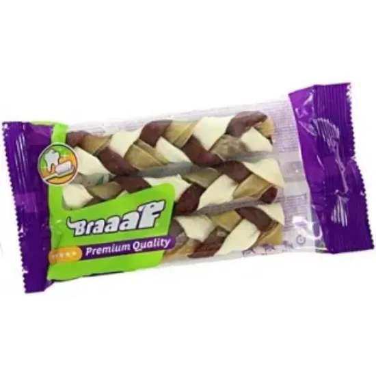 Снимка на Braaf Dog - Лакомство за кучета - усукани плитки, 3 броя х 12 см.