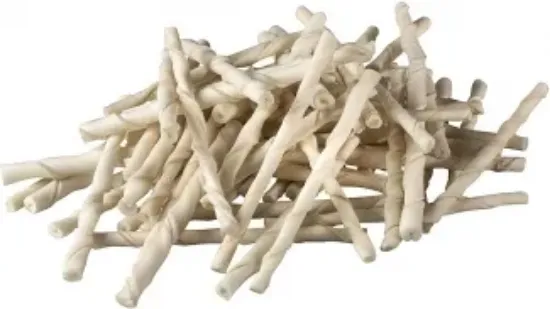 Снимка на Pet Interest Rawhide Twisted sticks - Вкусно лакомство за израснали кучета - пръчици от сурова кожа, 75 броя х 12.5 см.