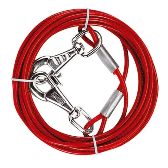 Снимка на Ferplast Cable Pa - Стоманено въже с пластмасово покритие подходящо за открито за повече свобода на движение, 450 см.