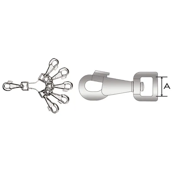 Снимка на Ferplast Snap Hook Set 3 - Комплект хромирани карабини, 6 броя х 15 мм.