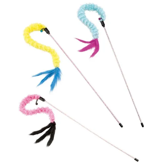 Снимка на Ferplast Cat Toy - Котешка играчка във форма на въдица с перца, 90см.