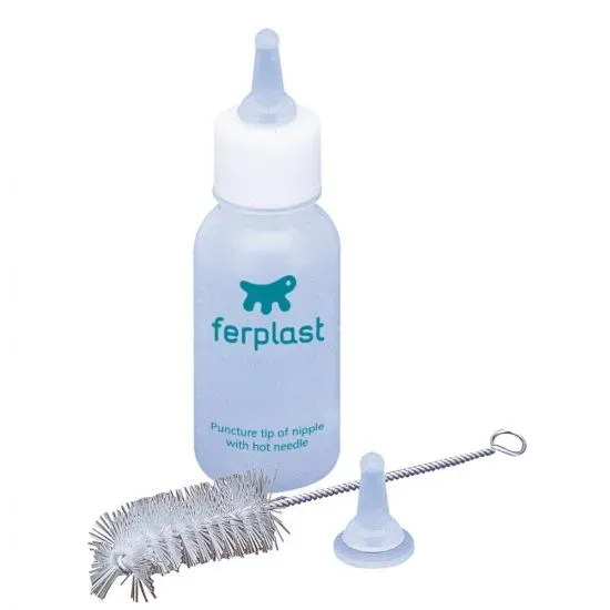 Снимка на Ferplast Feeding Bottle For Puppies - Шише с биберон и четка, 50 мл.