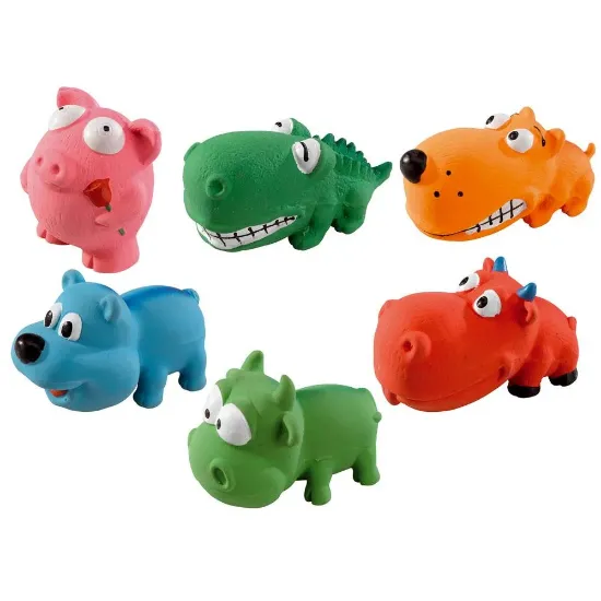 Снимка на Ferplast Funny Animal - Забавна кучешка играчка под формата на различни цветни форми на животни, 9 см.