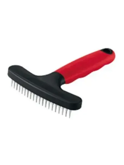 Снимка на Ferplast Gro Dog rake - Гребен с метални заоблени зъбци, елиминира възлита от подкосъма, 14,8 x 11,4 x h 3 см.