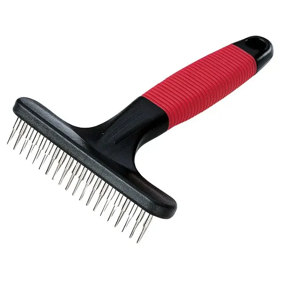 Снимка на Ferplast Dog and cat rake - Гребен с въртящи се зъби за кучета и котки, премахва възли и мъртва козина, 15,5 x 11 x h 3,3 см.