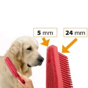 Снимка на Ferplast Dog Brush - Двойна четка за кучета за премахване на мъртва козина, 4 x 4 x h 27 см. 2